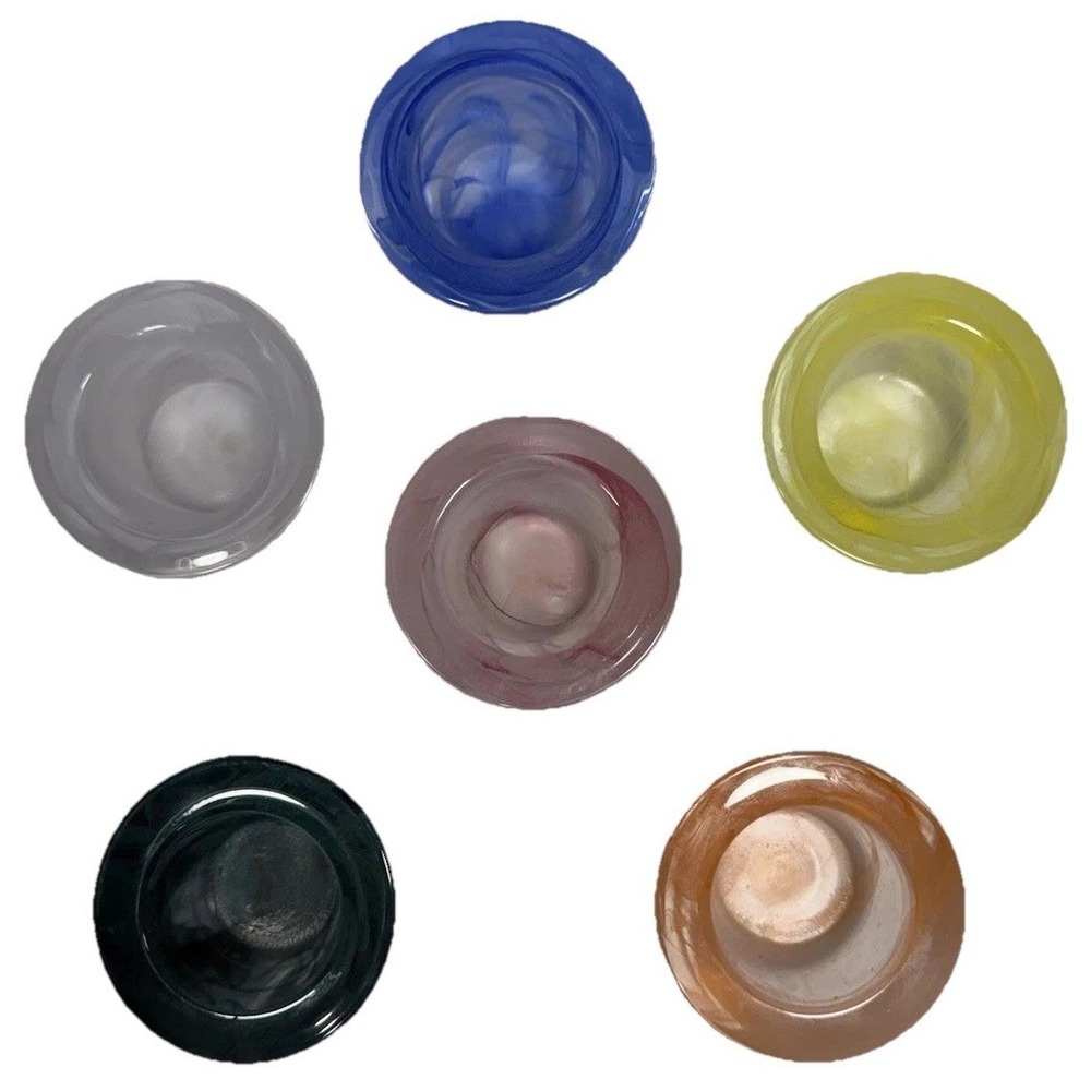 PartyLite Indulgences Awakening Swirl Glass‎ Votive Tealight Holder Set 6 EUC - Picture 2 of 16